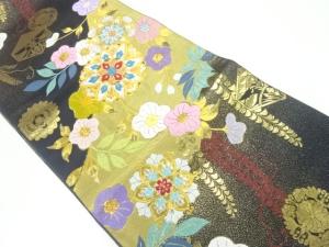 花模様織出し全通振袖用袋帯